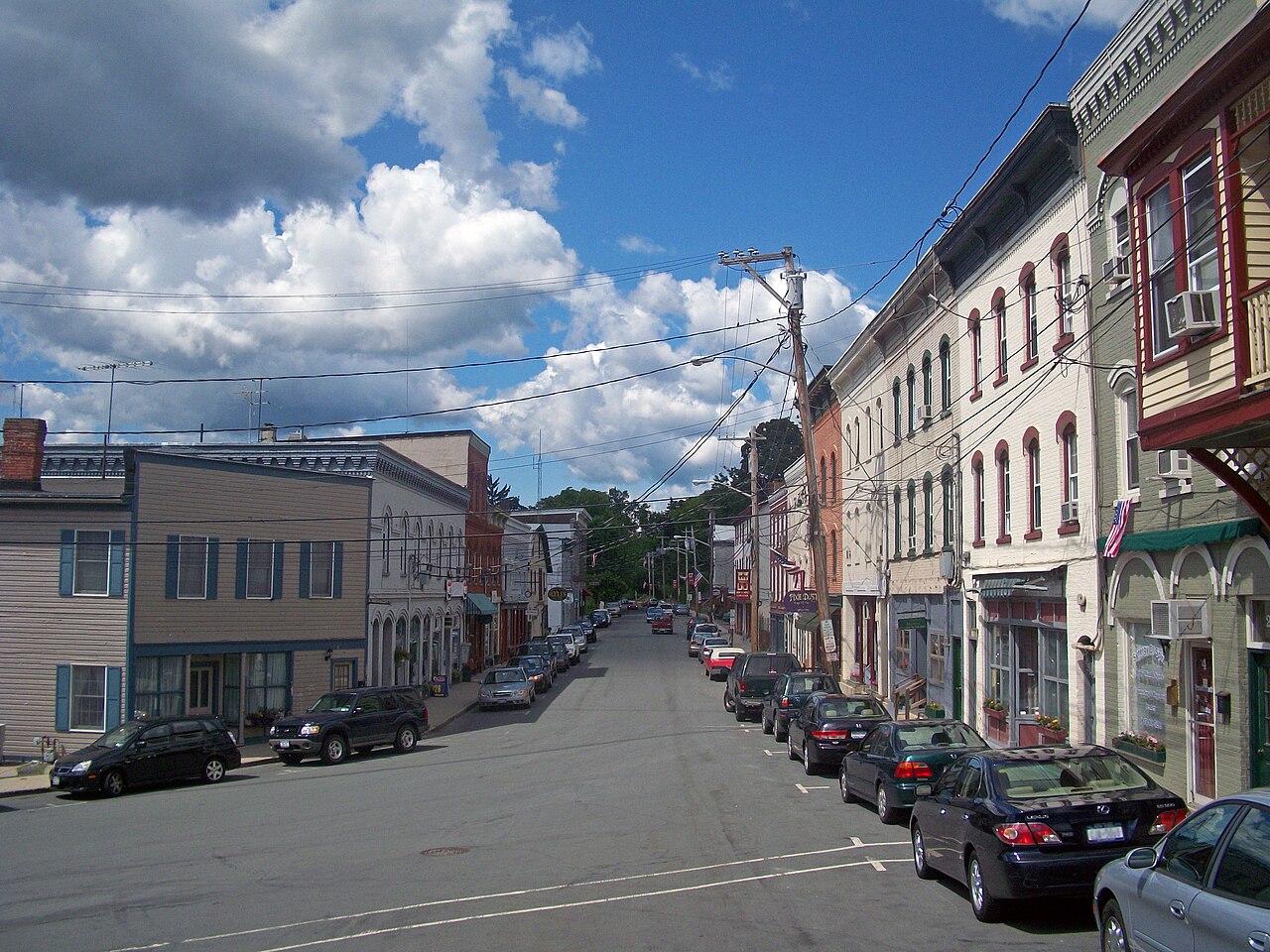 Looking south along Main Street in Chester, New York, photographed in June 2010